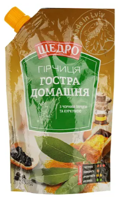 Гірчиця Щедро Гостра домашня 200 г